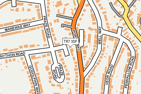 TR7 3DF map - OS OpenMap – Local (Ordnance Survey)