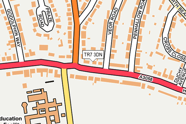TR7 3DN map - OS OpenMap – Local (Ordnance Survey)