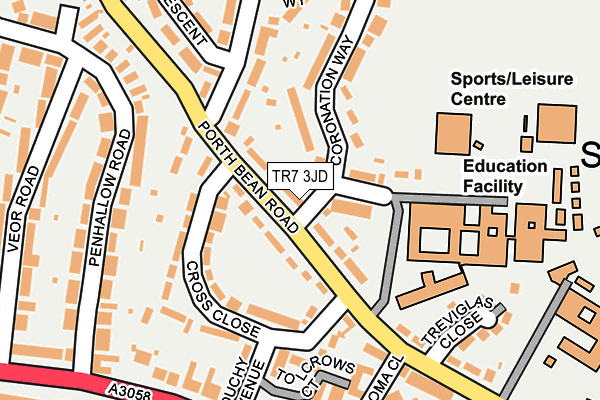 TR7 3JD map - OS OpenMap – Local (Ordnance Survey)