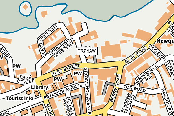 TR7 9AW map - OS OpenMap – Local (Ordnance Survey)