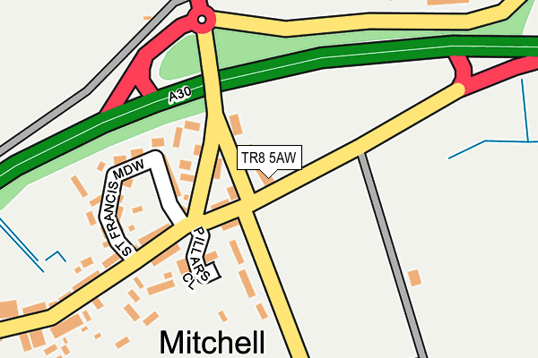 TR8 5AW map - OS OpenMap – Local (Ordnance Survey)