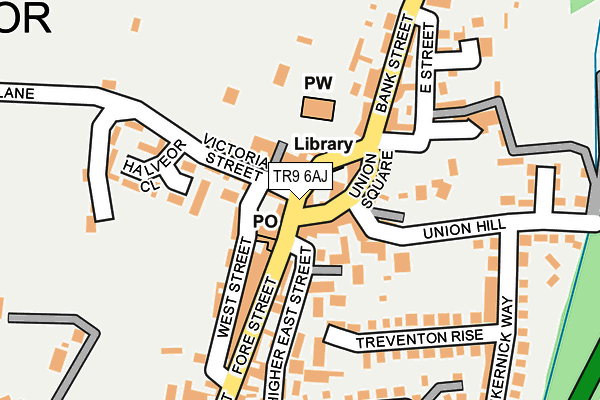 TR9 6AJ map - OS OpenMap – Local (Ordnance Survey)
