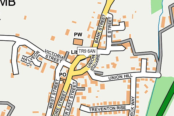 TR9 6AN map - OS OpenMap – Local (Ordnance Survey)
