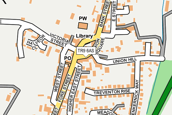 TR9 6AS map - OS OpenMap – Local (Ordnance Survey)