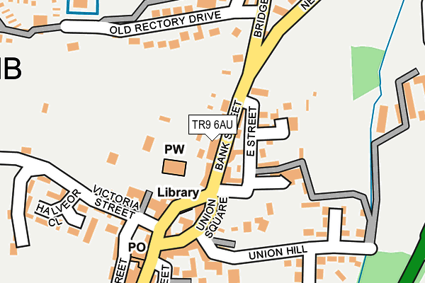TR9 6AU map - OS OpenMap – Local (Ordnance Survey)