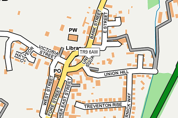 TR9 6AW map - OS OpenMap – Local (Ordnance Survey)