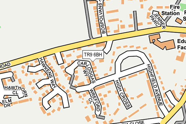 TR9 6BH map - OS OpenMap – Local (Ordnance Survey)
