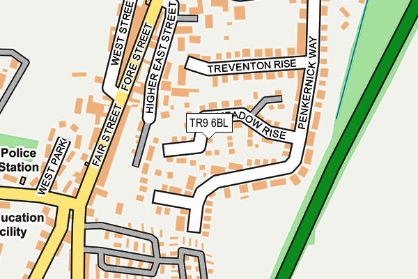 TR9 6BL map - OS OpenMap – Local (Ordnance Survey)