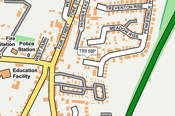 TR9 6BP map - OS OpenMap – Local (Ordnance Survey)