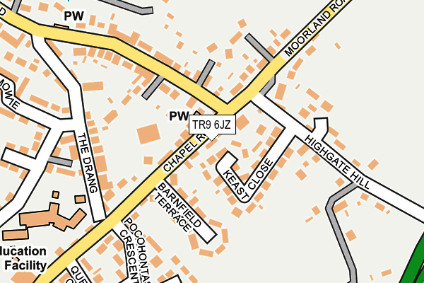 TR9 6JZ map - OS OpenMap – Local (Ordnance Survey)