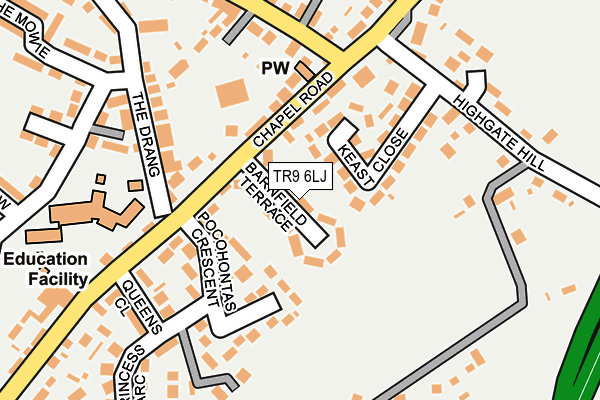 TR9 6LJ map - OS OpenMap – Local (Ordnance Survey)