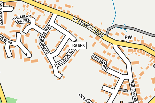 TR9 6PX map - OS OpenMap – Local (Ordnance Survey)