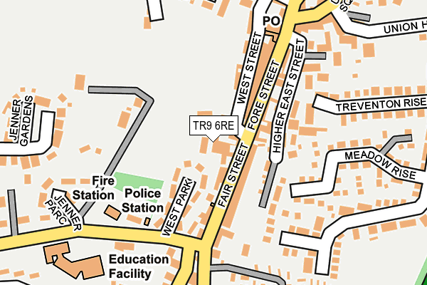 TR9 6RE map - OS OpenMap – Local (Ordnance Survey)