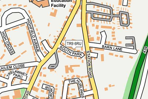 TR9 6RU map - OS OpenMap – Local (Ordnance Survey)