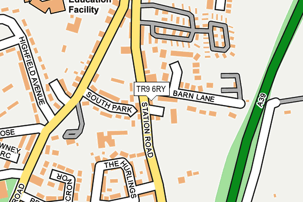 TR9 6RY map - OS OpenMap – Local (Ordnance Survey)
