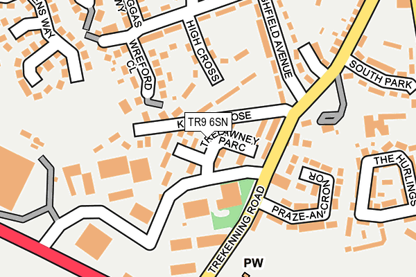 TR9 6SN map - OS OpenMap – Local (Ordnance Survey)