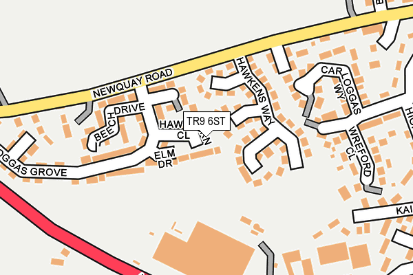 TR9 6ST map - OS OpenMap – Local (Ordnance Survey)