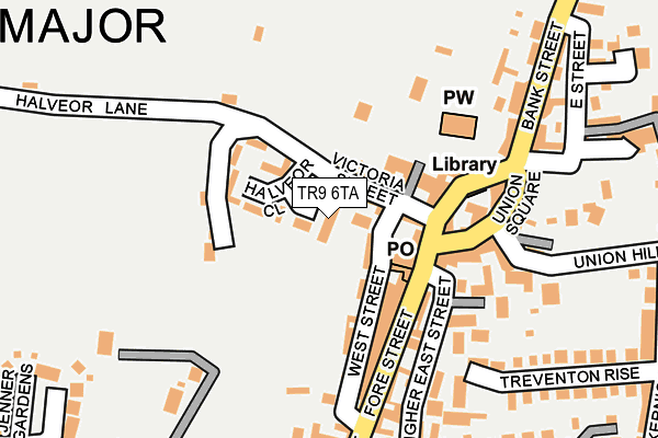 TR9 6TA map - OS OpenMap – Local (Ordnance Survey)