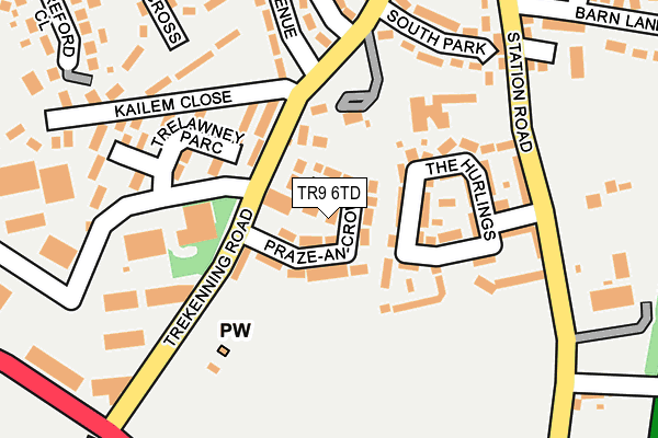 TR9 6TD map - OS OpenMap – Local (Ordnance Survey)