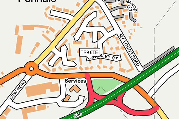 TR9 6TE map - OS OpenMap – Local (Ordnance Survey)