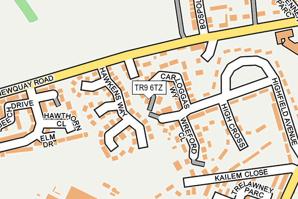 TR9 6TZ map - OS OpenMap – Local (Ordnance Survey)