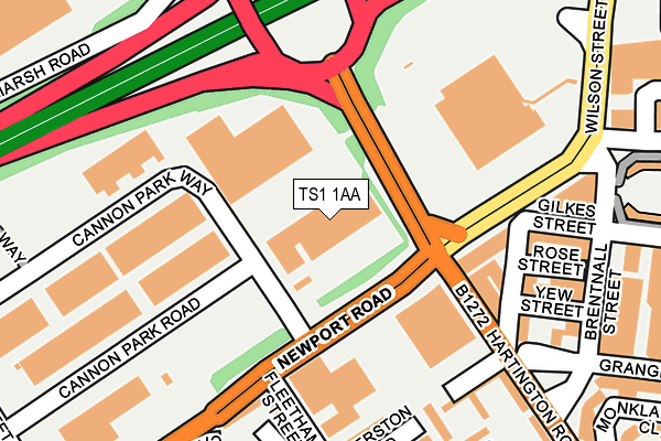 TS1 1AA map - OS OpenMap – Local (Ordnance Survey)