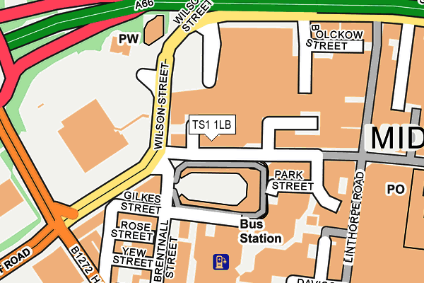 TS1 1LB map - OS OpenMap – Local (Ordnance Survey)