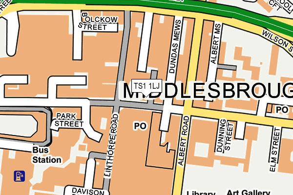 TS1 1LJ map - OS OpenMap – Local (Ordnance Survey)