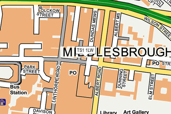 TS1 1LW map - OS OpenMap – Local (Ordnance Survey)