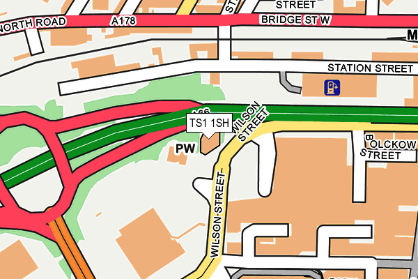 TS1 1SH map - OS OpenMap – Local (Ordnance Survey)