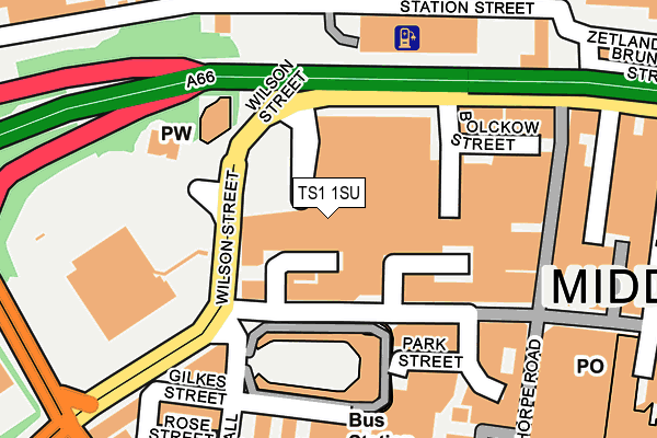 TS1 1SU map - OS OpenMap – Local (Ordnance Survey)