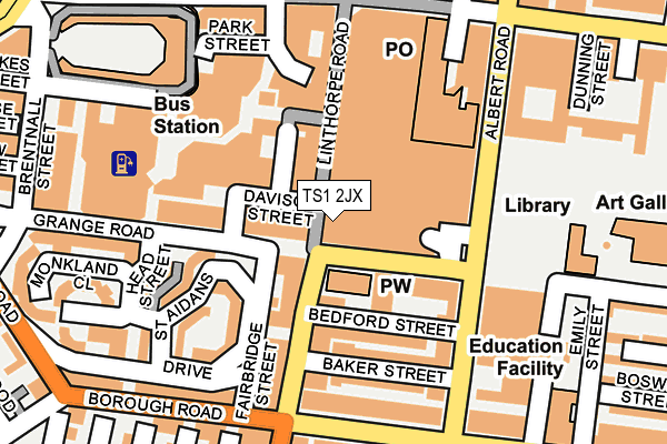 TS1 2JX map - OS OpenMap – Local (Ordnance Survey)