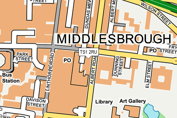 TS1 2RU map - OS OpenMap – Local (Ordnance Survey)