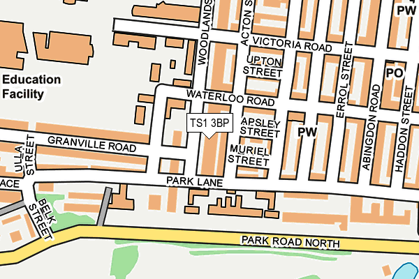 TS1 3BP map - OS OpenMap – Local (Ordnance Survey)