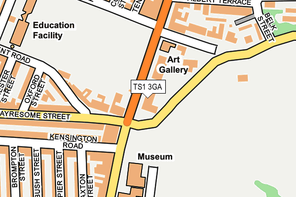 TS1 3GA map - OS OpenMap – Local (Ordnance Survey)