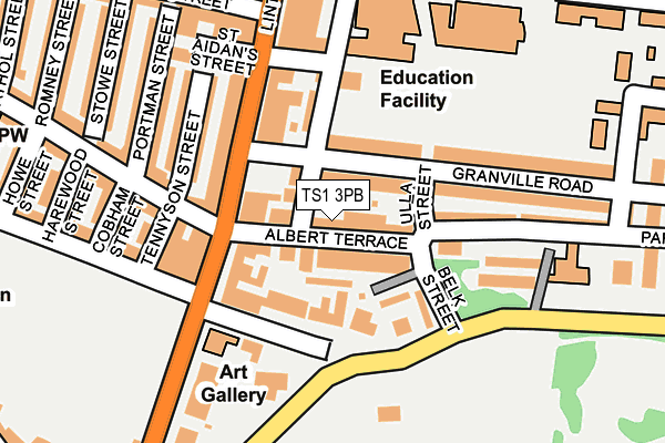 TS1 3PB map - OS OpenMap – Local (Ordnance Survey)