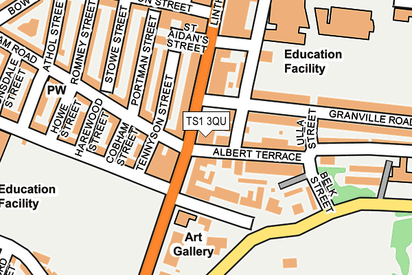 TS1 3QU map - OS OpenMap – Local (Ordnance Survey)