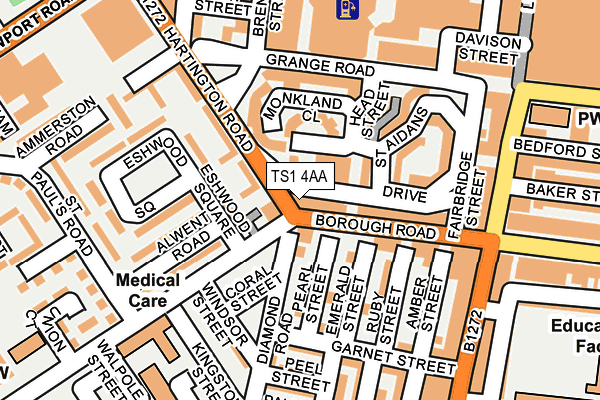 TS1 4AA map - OS OpenMap – Local (Ordnance Survey)