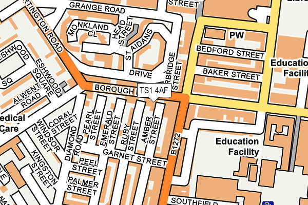 TS1 4AF map - OS OpenMap – Local (Ordnance Survey)