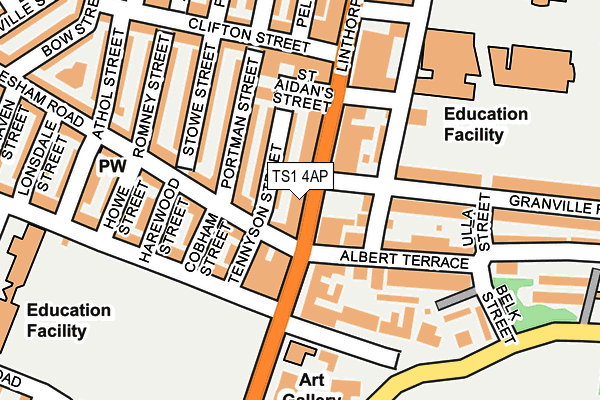 TS1 4AP map - OS OpenMap – Local (Ordnance Survey)