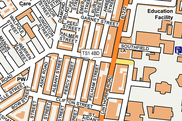 TS1 4BD map - OS OpenMap – Local (Ordnance Survey)