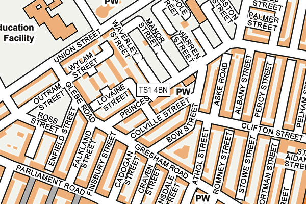 TS1 4BN map - OS OpenMap – Local (Ordnance Survey)