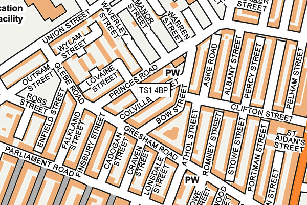 TS1 4BP map - OS OpenMap – Local (Ordnance Survey)