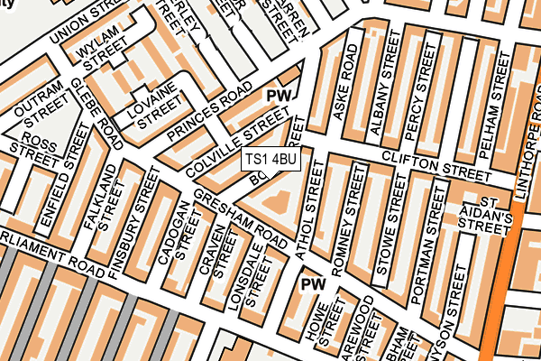 TS1 4BU map - OS OpenMap – Local (Ordnance Survey)