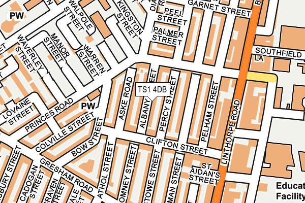 TS1 4DB map - OS OpenMap – Local (Ordnance Survey)