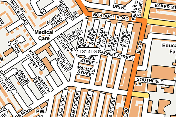 TS1 4DG map - OS OpenMap – Local (Ordnance Survey)