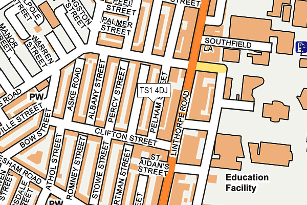 TS1 4DJ map - OS OpenMap – Local (Ordnance Survey)