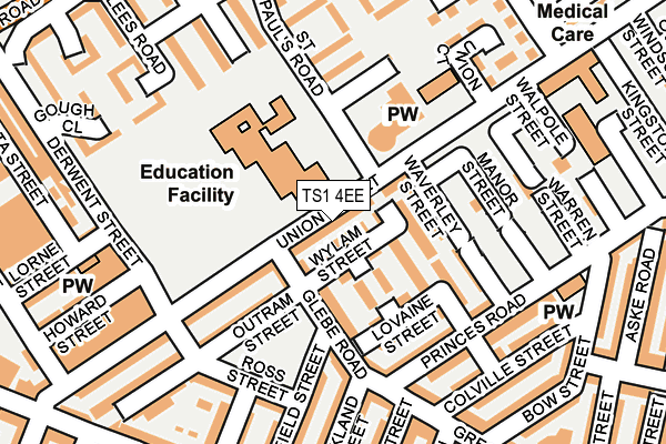 TS1 4EE map - OS OpenMap – Local (Ordnance Survey)