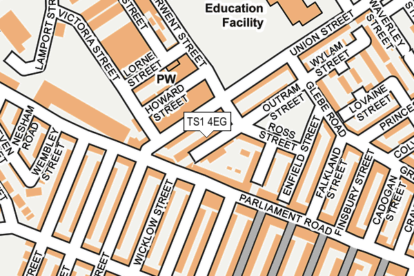 TS1 4EG map - OS OpenMap – Local (Ordnance Survey)