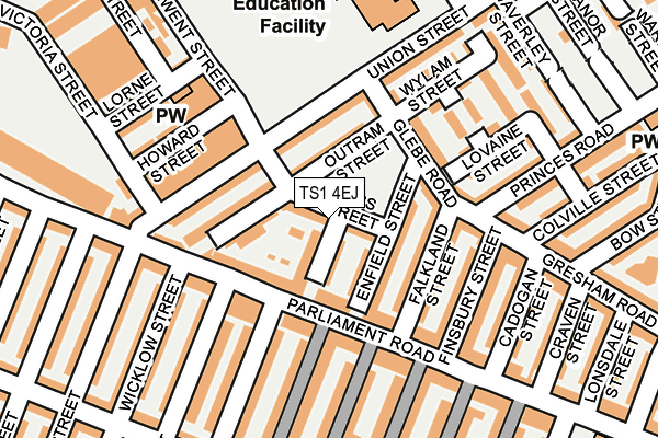 TS1 4EJ map - OS OpenMap – Local (Ordnance Survey)